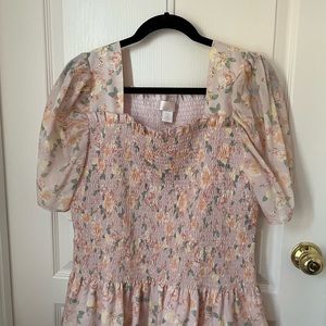 Rachel Parcell Square Neck Floral Smock Top